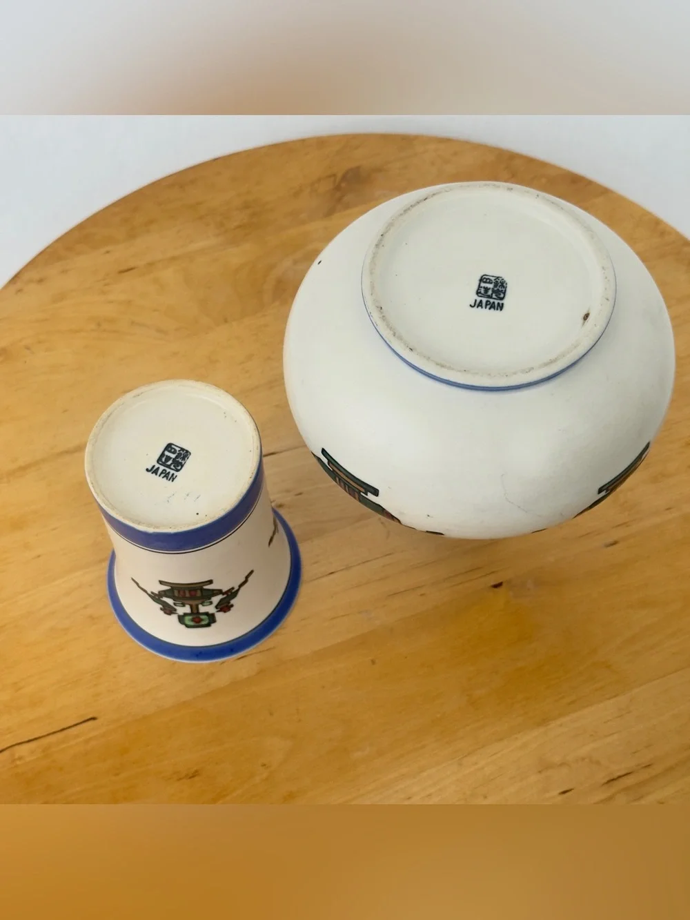 Kinkozan Satsuma Earthenware Pottery Vase and Thumbler, Ceramic Canister, Cup